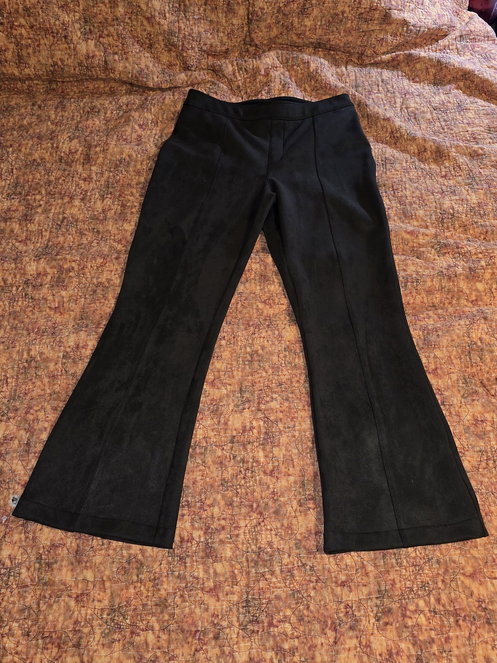 SPANX Faux Suede High Rise Slimming Leggings - Brown - Size Large